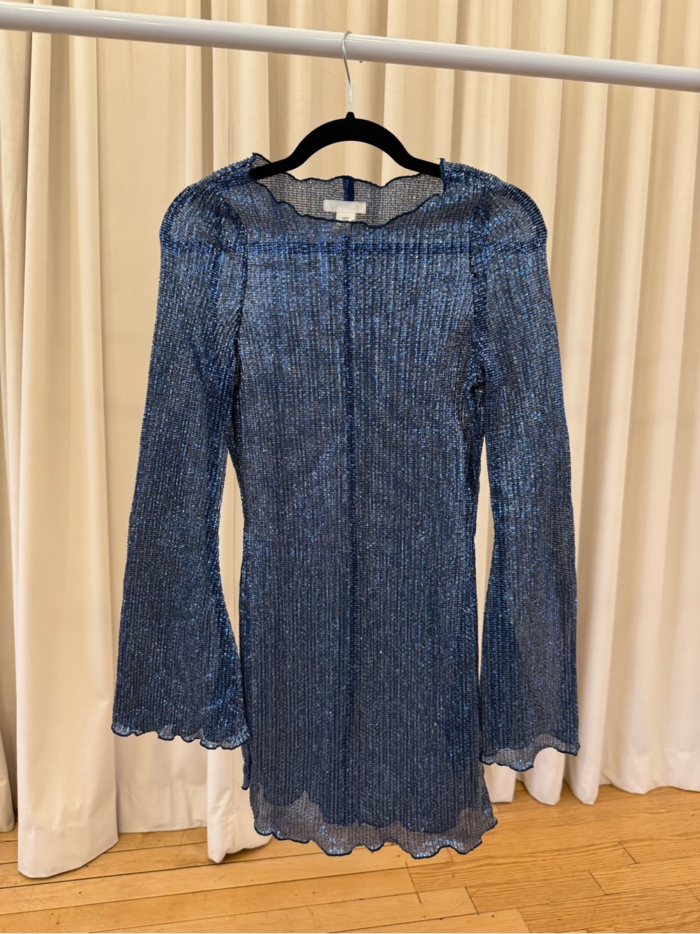 Blue sequin sheer dress - HM